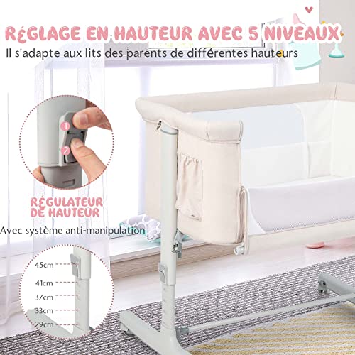 Lit cododo bébé DREAMADE avec matelas pour des nuits partagées en toute sérénité