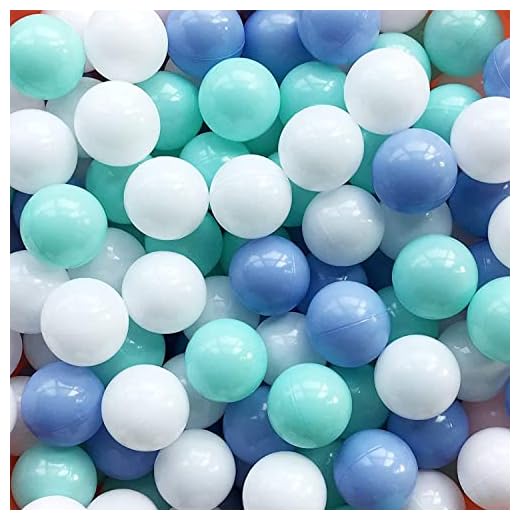 MoonxHome Ball Pit Balls for Toddlers, BPA Free Crush Proof Plastic Toy Balls for Ball Pit, Children's Pool Water Toys, Ideal Gift for Christmas Balls for Play Tent 2.15" Pack of 100 White&Green&Blue