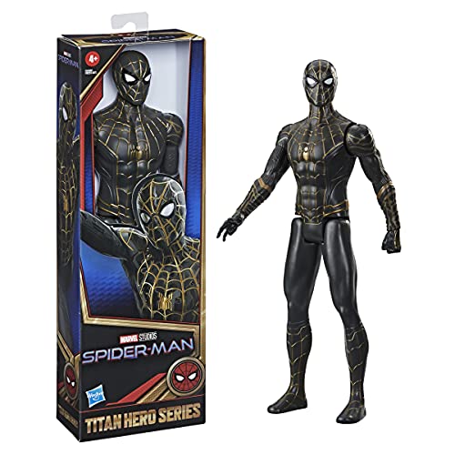 Spider-Man Marvel Titan Hero Series 12-Inch Black And Gold Suit Action Figure Toy, Inspired Movie, For Kids Ages 4 And Up #TOP2