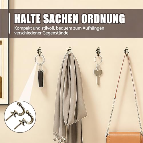 2 Stück Vorhang Holdback, Vorhang Raffhalter Rundkopf, Raffhalter für Vorhänge U-förmige, Vintage Vorhang Haken für Tür, Wand, Vorhänge, Kleidung, Hüte, Bronze