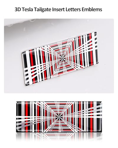 Image of 2025 Plaid Metal Letters for Tesla, Sticker Tailgate Letters Emblems Model 3 Y S X Accessories Plaid Emblem Tesla Metal Raised Tailgate Letters