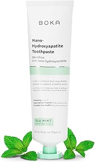 Boka Fluoride Free Toothpaste - Nano Hydroxyapatite, Remineralizing, Sensitive Teeth, Whitening - Dentist Recommended for Adult & Kids Oral Care - Ela Mint Natural Flavor, 4oz 1 Pk - US Manufactured