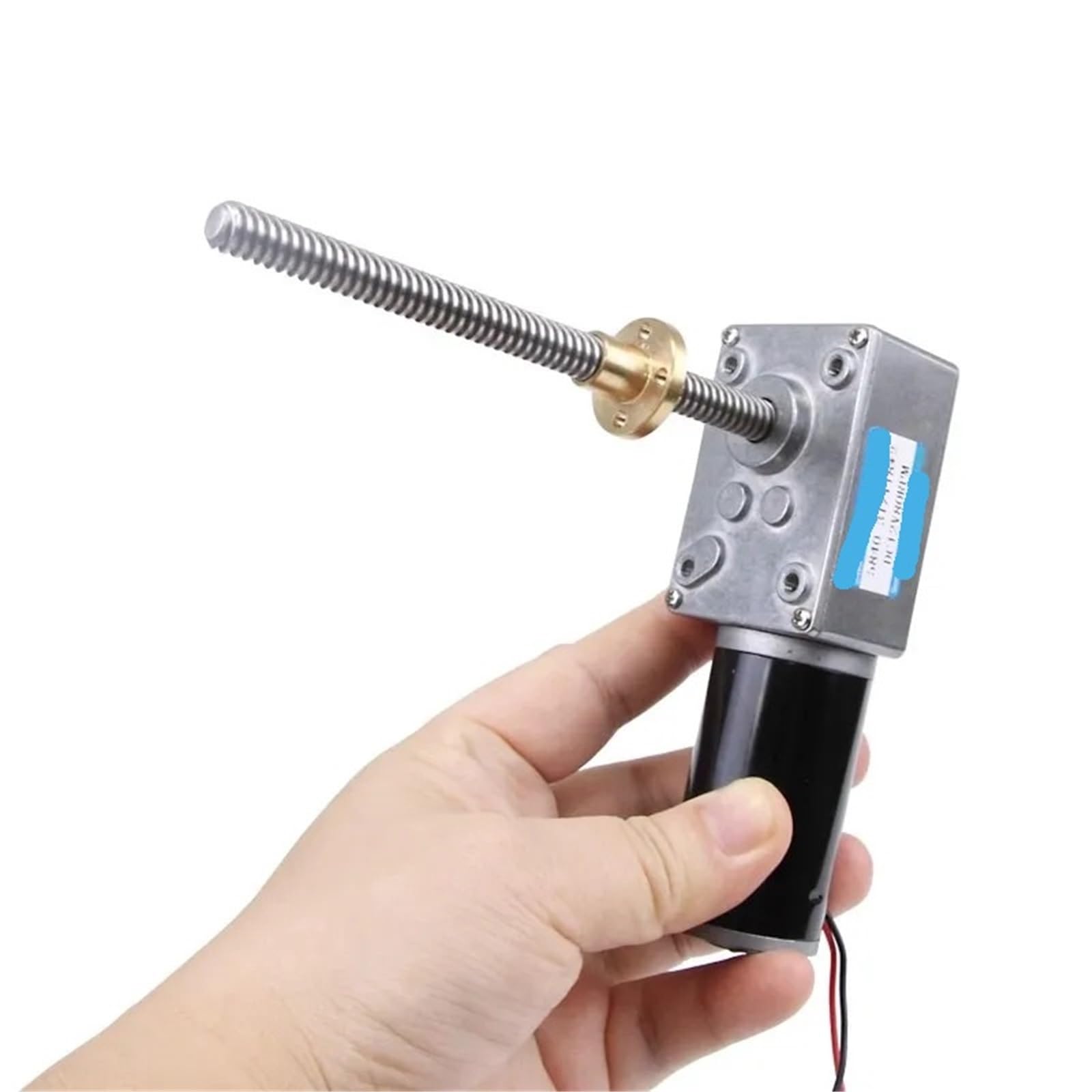 1 unidad de motor eléctrico con reductor de engranajes helicoidales, eje roscado T8 de 115 mm/215 mm, 12 V/24 V CC. | 215mm 2 head,80rpm,24V