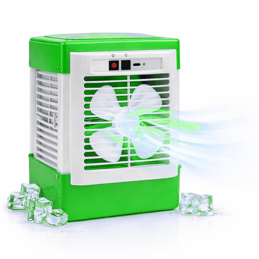 Drumstone (𝗡𝗲𝘄 𝗘𝗱𝗶𝘁𝗶𝗼𝗻 + 𝟱-𝗬𝗿 𝗪𝗮𝗿𝗿𝗮𝗻𝘁𝘆) Mini Air Cooler Rechargeable with 500ml Water Tank, Portable Cooling Fan with Humidifier Function, Table Cooler for Home Office Travel-image-14