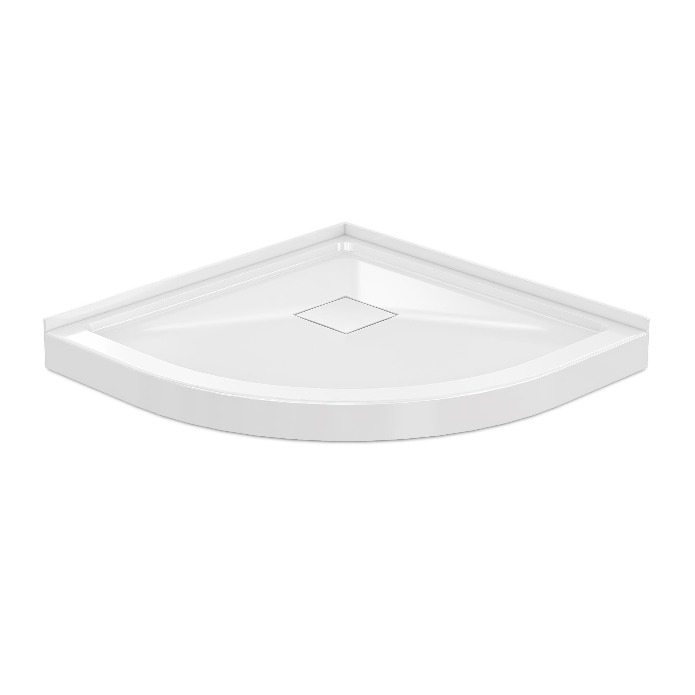 View 1 of ***FACTORY SEALED***Carlton Marquette 32" x 32" Round Corner Double-Threshold Shower Pan Base with Center Drain in Glossy White