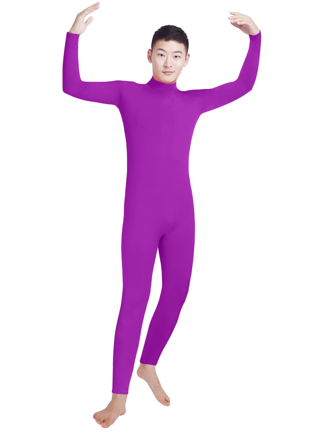 Shinningstar Boys' Men's Zentai Unitard Spandex Turtleneck Long Sleeve Dancewear Bodysuit