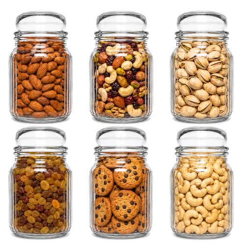 Image of Glass Jar with Lid 750ml (Pack of 6) | Glass Container for Spices, Honey, Salt, Dry Fruits, Tea, Coffee, Sugar & Kitchen Essentials