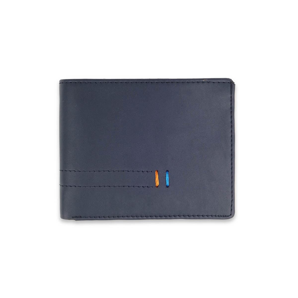 HIDEDGE Designer and Embroidered PU Wallet in Blue with 10 Card Slots. 6 Month Warranty.