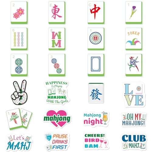 Set de 24 imanes decorativos de Mahjong para refrigerador