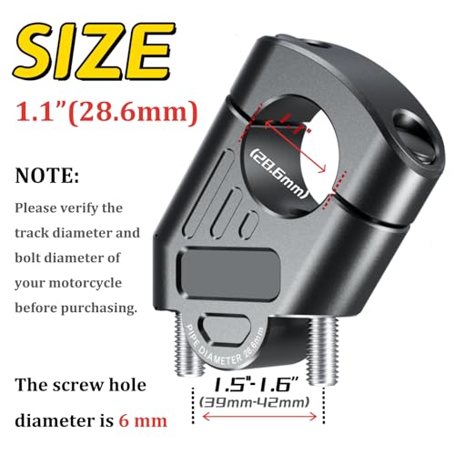 Image of LOKTENWO Aluminum Alloy 1.125 inch (28.6mm) Motorcycle Handlebar Risers | Universal Handlebar Mount Clamp Risers Compatible with Dirt Pit Bike