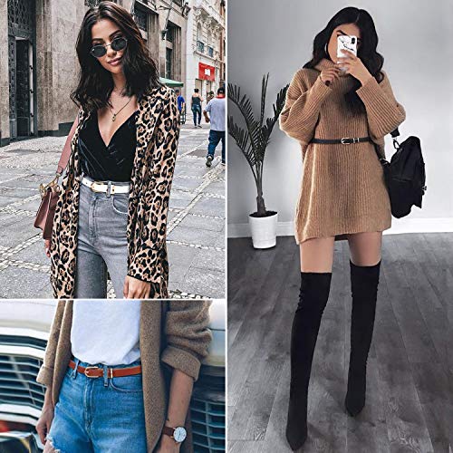 JASGOOD - Cintura sottile da donna, in pelle, con