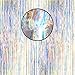 BRZIKWT 2 Pcs Iridescent Transparent Foil Curtain Tinsel Backdrop Beautiful Neon Clear Streamers Backdrops-Rainbow Photoshoot Streamers Perfect for Party Decorations(3.2 ft x 6.5 ft)