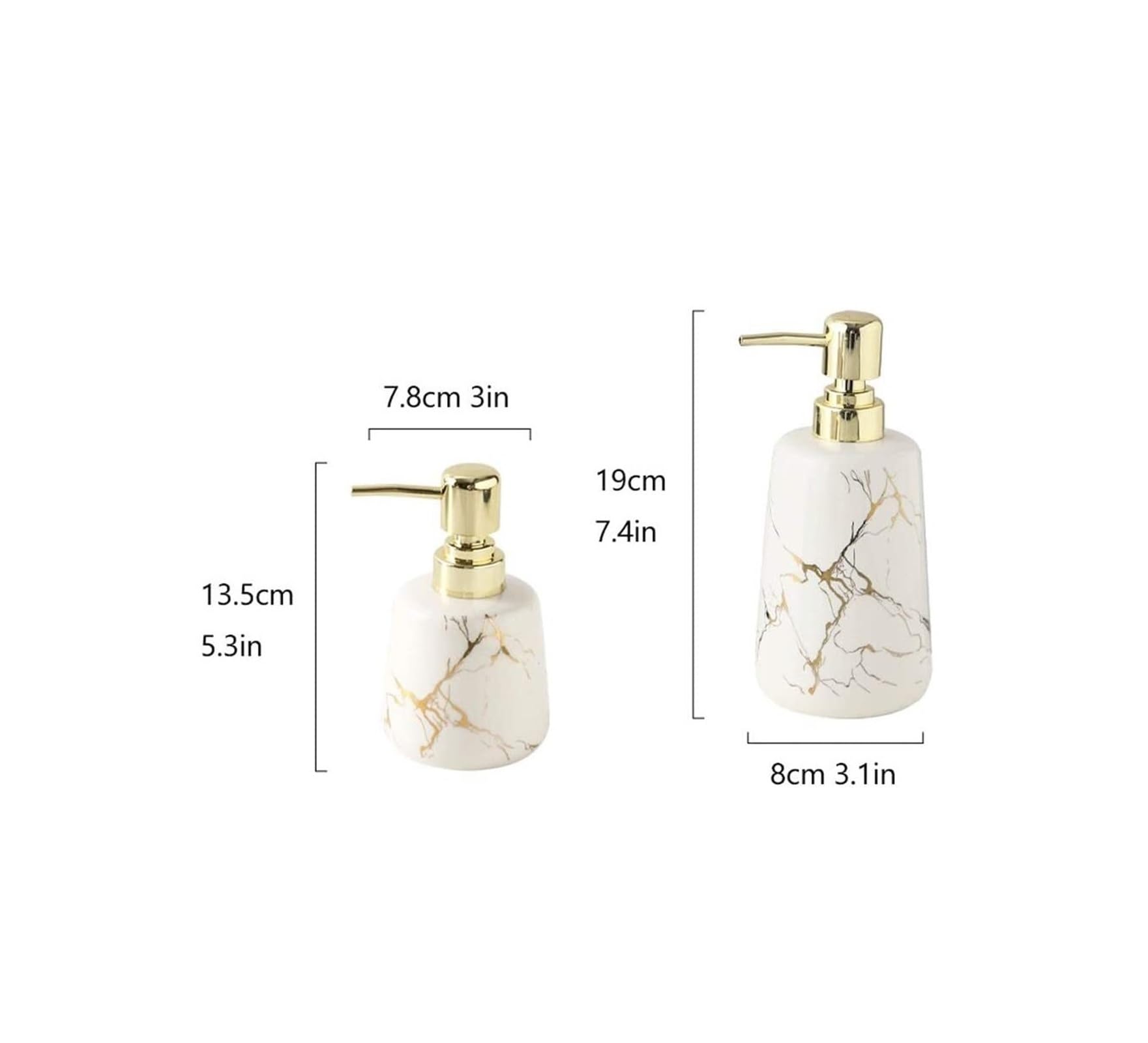 dispenser di sapone, Distributori di sapone in marmo, dispenser di sapone da tavolo, dispenser for disinfettante for le mani, contenitore for lozione, dispenser for sapone liquido ricaricabile(Blanc,L