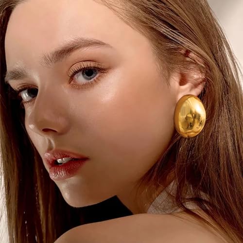 Silver and Gold Chunky Hoop Earrings for Women - Large, Thick, Big Bold Statement Fashion Earrings3