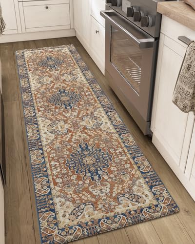 DEXI Kitchen Mats for Floor Cushioned, 23x86 Extra Large Long Runner Rug Non Slip, Waterproof Soft Comfort Standing Padded Anti Fatigue Decorative, Brown