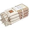 Helen Original Turkish Hand Towels by Gold CASE - Set of 4-20x40 100% Cotton Decorative Towel - Bathroom and Kitchen Peshtemal for Hand, Face, Hair, SPA, Yoga, Gym, Tea and Dishcloth, Orange