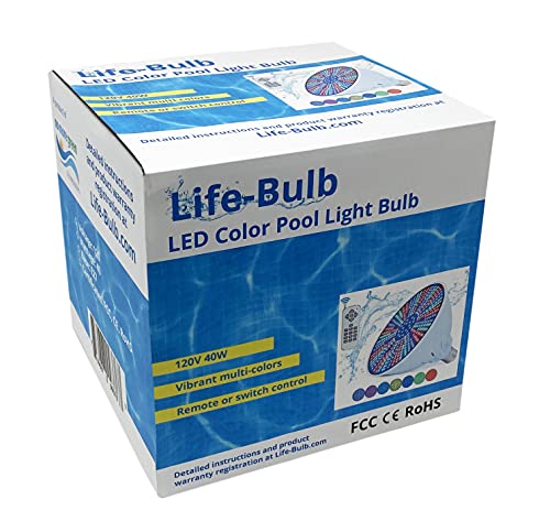 Life-Bulb Led Color Pool Light Bulb For In Ground Pool. 120V 40W Rgb Color Change. Lifetime Replacement Warranty. Replacement Bulb For Pentair, Hayward And Other E26 Screw In Type Bulbs #TOP1