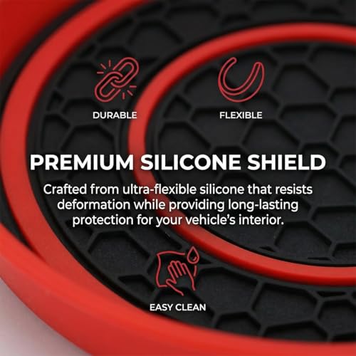 Portavasos para carro en silicona, 4 piezas, rojo miniatura 5