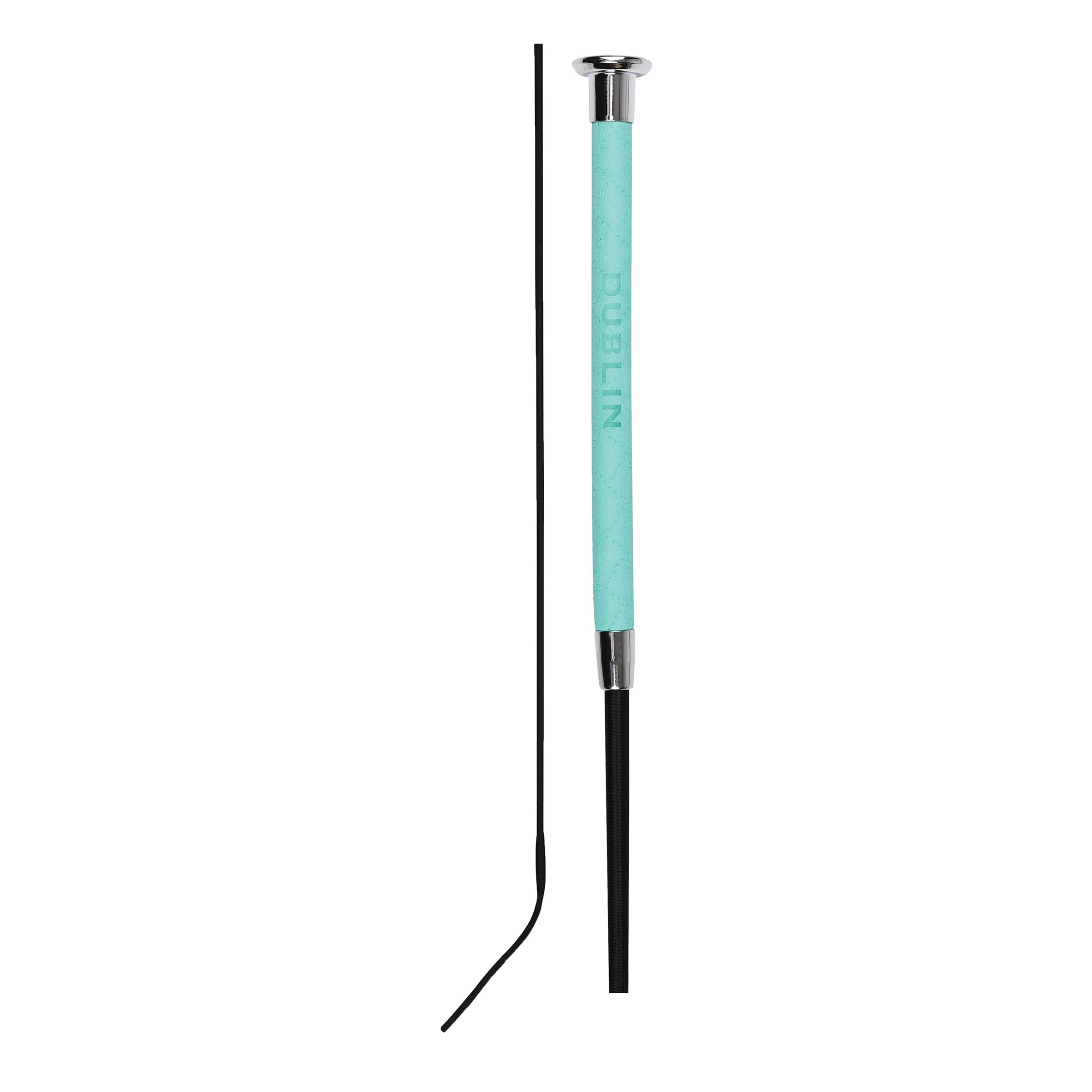 Dublin Fancy Stitch Leather Dressage Whip, Turquoise, 110cm