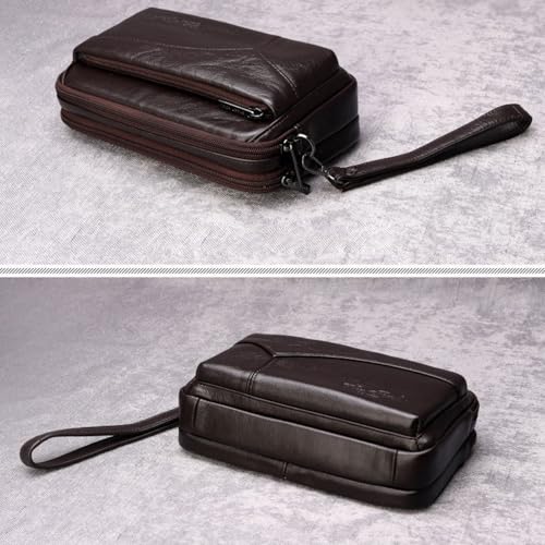Image of Leather Clutch Purse Wallet Men Wrist Bag