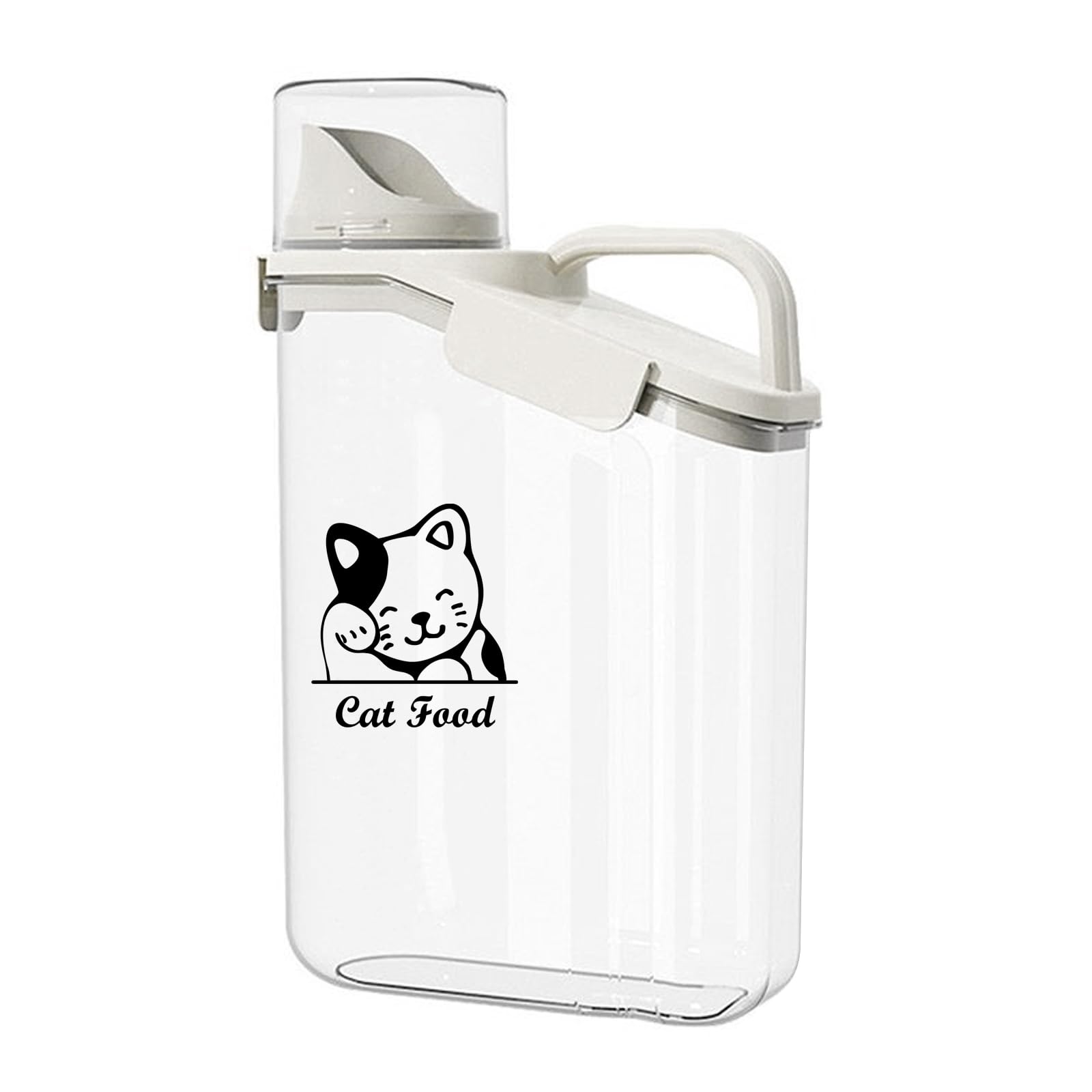 Contenedor Pienso, Para Mascotas,2.8l Transparente Contenedor Comida gatos, Con Vaso Medidor Pienso Cierre Hermético, Cat Food Container Libre De Bpa, Para 3.8 Libras de Comida Paras Mascotas