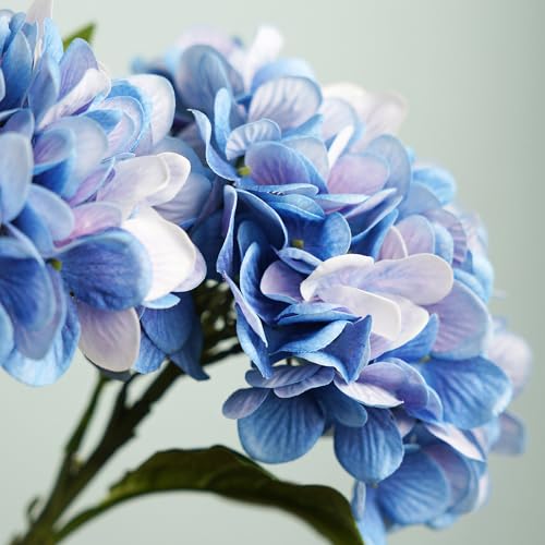 Image of PURE HOME + LIVING Dark Blue Faux Hydrangea Spray (Made of Plastic, Wire and Fabric) for Home, Office and Living Room Decorations (Without Vase)(Height-45cm) Pack of 1