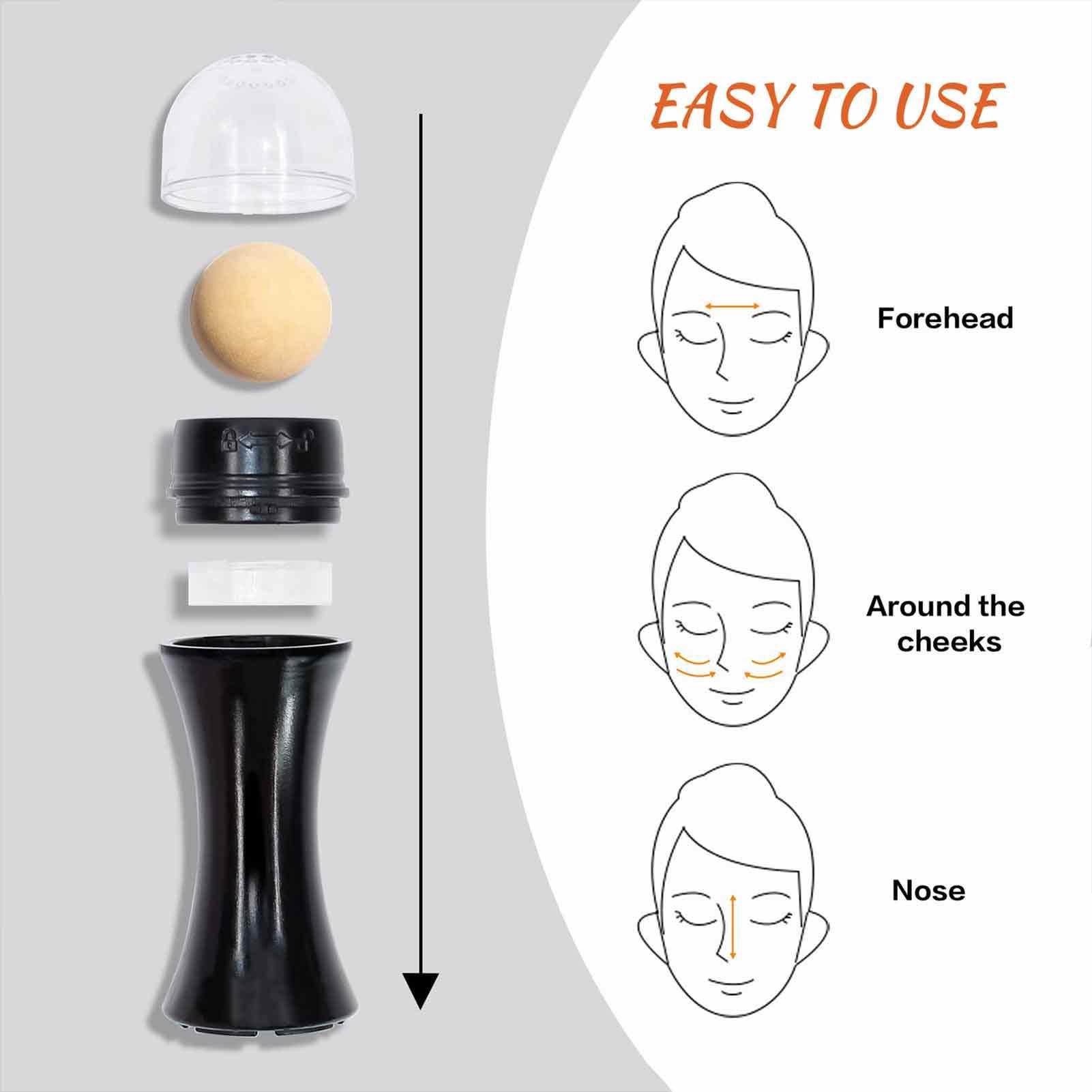 Rolling Stone - Herramienta para el cuidado piedra volcánica, control la piel grasa para maquillaje facial, rodillo facial reutilizable Lingjiong