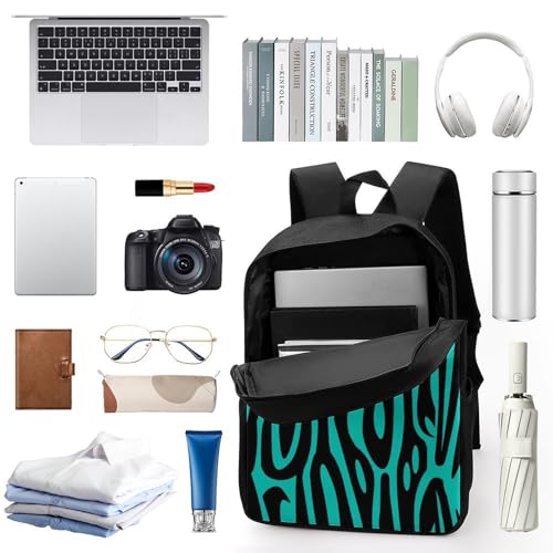 Green Zebra Skin Pattern Backpack Simple Leisure Travel Backpack Outgoing Daypack 17 Inch3