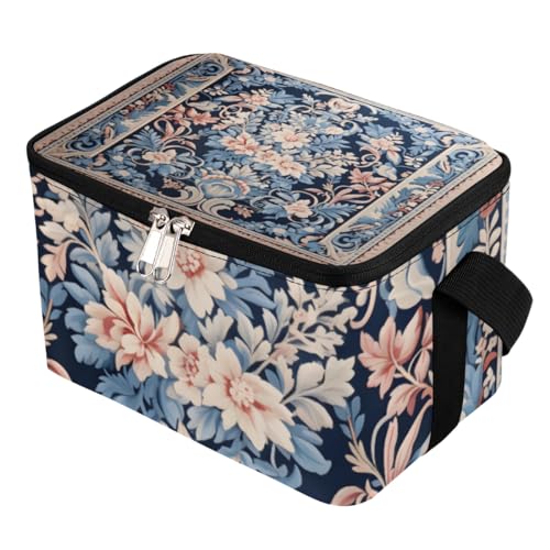 GzLeyigou Lunch Bags for Women Men 9 Cans,Beautiful Abstract Flower Hot & Cold Food Delivery Bag Insulated Grocery Bag Insulated Lunch Box Flower Cooler Bag for Office Work Picnic Beach