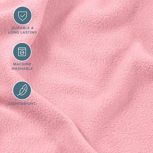 Image of Bare Home Super Soft Fleece Sheet Set (Queen, Light Pink) | Extra Plush Polar Fleece, No-Pilling Bed Sheets, All-Season, Cozy Warmth, Deep Pockets 6 to 15 Inches