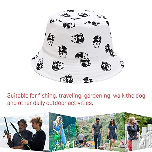 Image of Cotton Bucket Hat for Women Men Summer Travel Sun Beach Bucket Cap, Unisex Outdoor Fisherman Hat