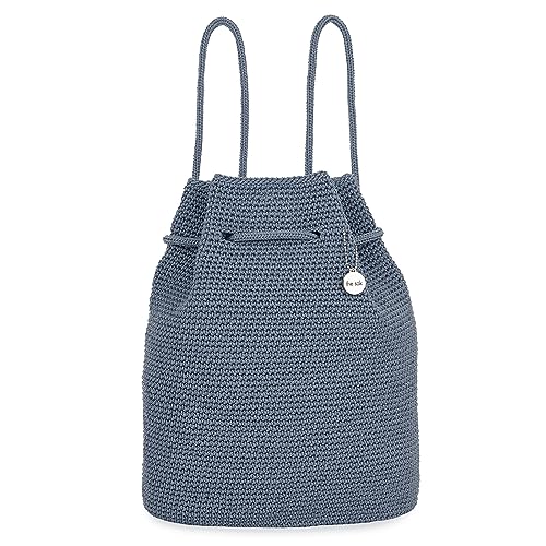 The Sak Large Dylan Backpack in Crochet, Adjustable Backstrap, Maritime