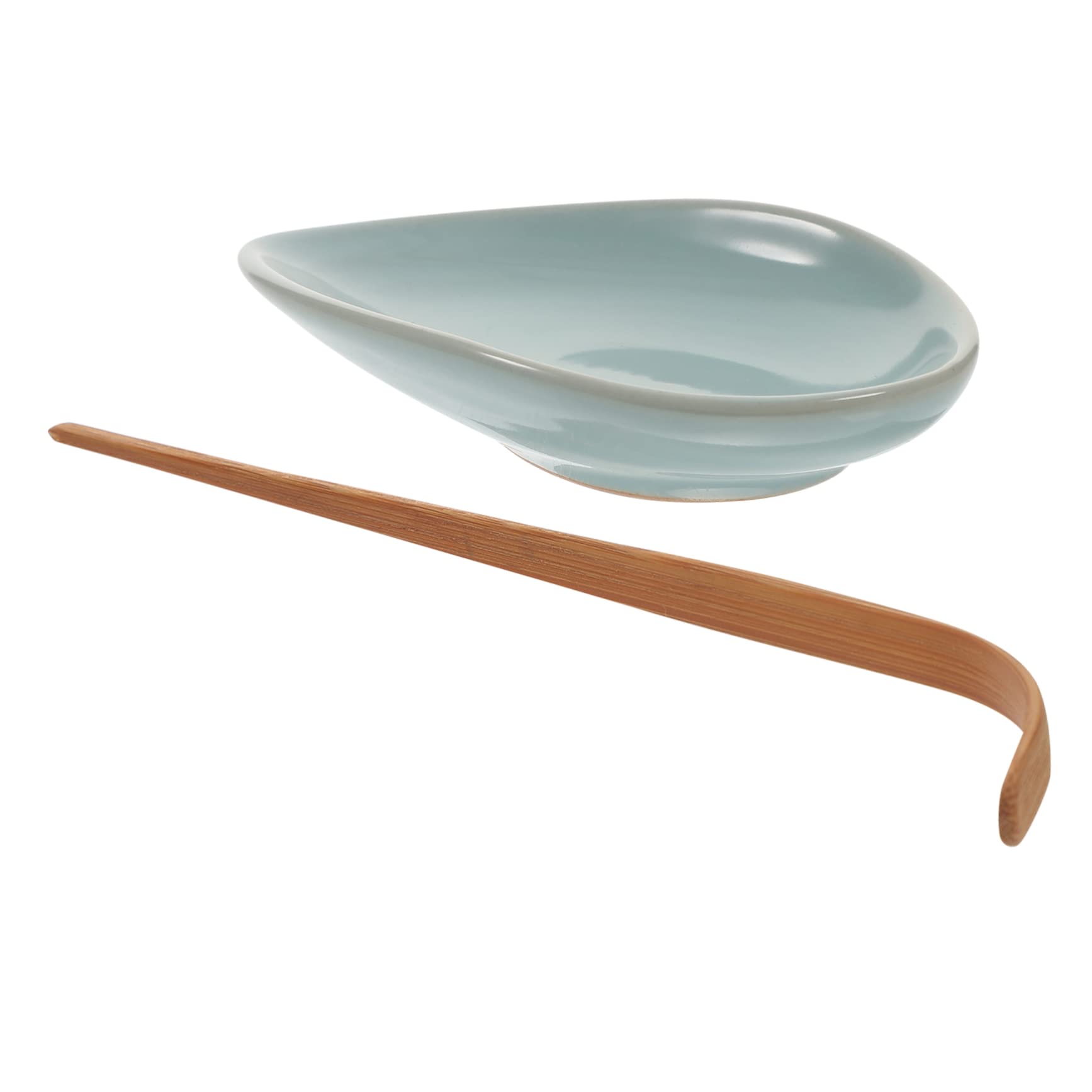 NAMOARLY 1Set Ceramic Tea Leaf Scoop Lightweight Multi Function Tea Accessories Non Handle Design for Loose Leaf Tea for Japanese Tea Ceremony Convenient and Portable Tea