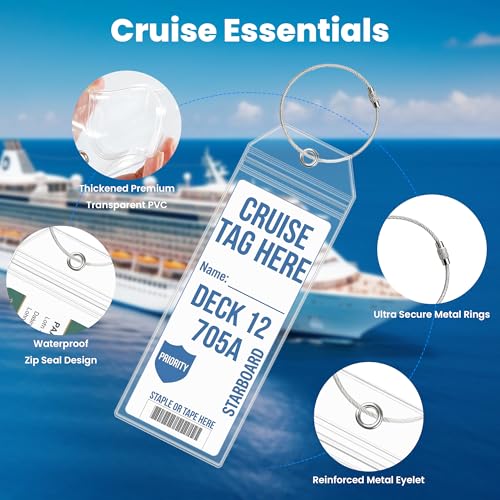 6 Pack Cruise Luggage Tag Holder for Royal Caribbean & Celebrity Ships - image 5