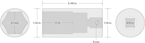 Miniatura 4 de TEKTON Zócalo de impacto de 6 puntos con accionamiento de 38 pulgadas x 0.827 in de profundidad SID13121