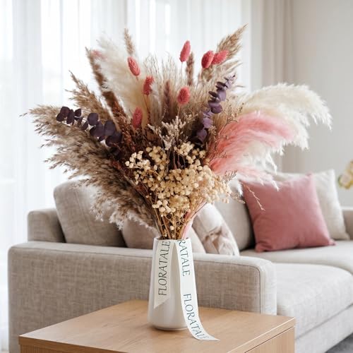 Ramo de flores secas otoñal con pampas y eucalipto 17 in miniatura 3