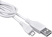 Vista 4 de Cable de alimentación USB blanco de 5 pies compatible con VTech Kidizoom Smartwatch Smart Watch