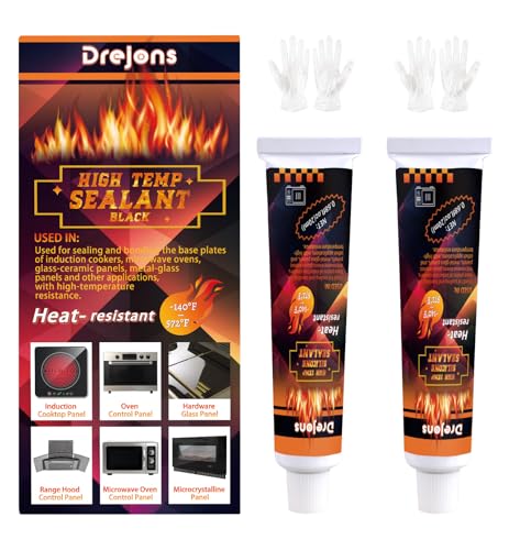 Image of High-Temperature Silicone Sealer for Cooktops, Appliance Glass & Microcrystalline Panels - 20ml*2 Pack