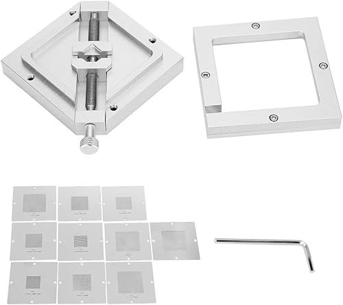 Fafeicy Estación de retrabajo BGA Reballing, plantilla diagonal para equipos de soldador de teléfono CPU HT90 con función de centrado automático
