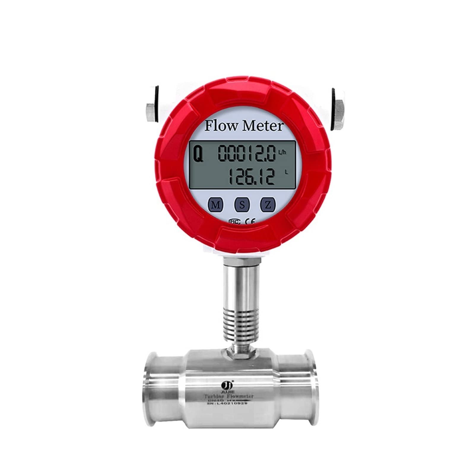Przepływomierz, Turbina Water Flowmeter 150 Gorąca woda Miernik Czujnik Tri zacisk Alkoholowy Mleko Paliwo Palid Przymierza płynu Diesel