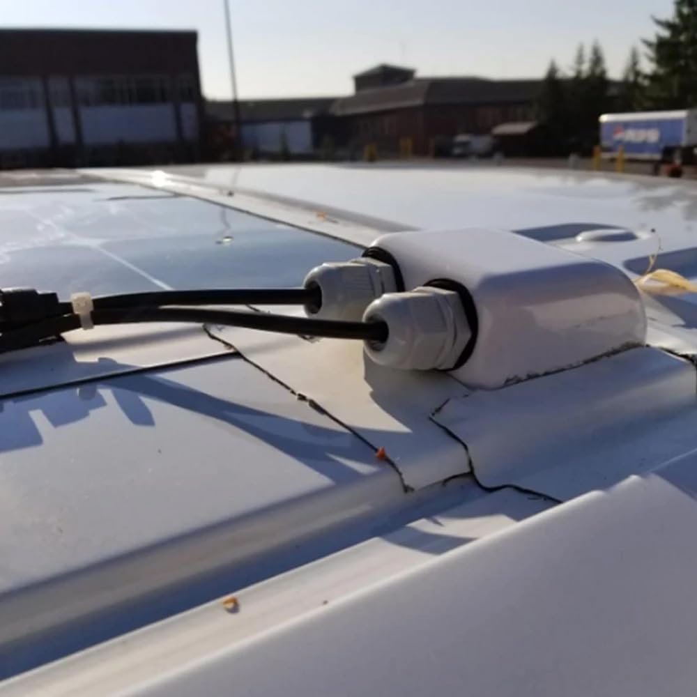 Pezzi Passacavo Solare Impermeabile IP68 Pressacavo Cavo Bianco ABS Doppio Entrata per Camper Pannello Solare