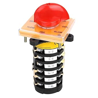 Set of 2 Ui500V Cam Switch, Off/Flow/Off/FHI/Off/RHI/Off/RLOW Cam Switch, for Milling Machines Insulated Outer Casing