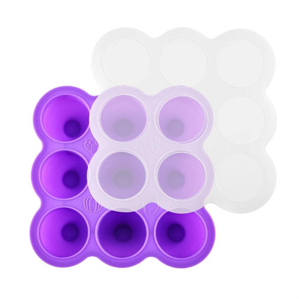 Vassoio Svezzamento Neonati In Silicone - 9 Scomparti Da 75ml Con Coperchio E Cucchiaio (Verde) - Foto 3