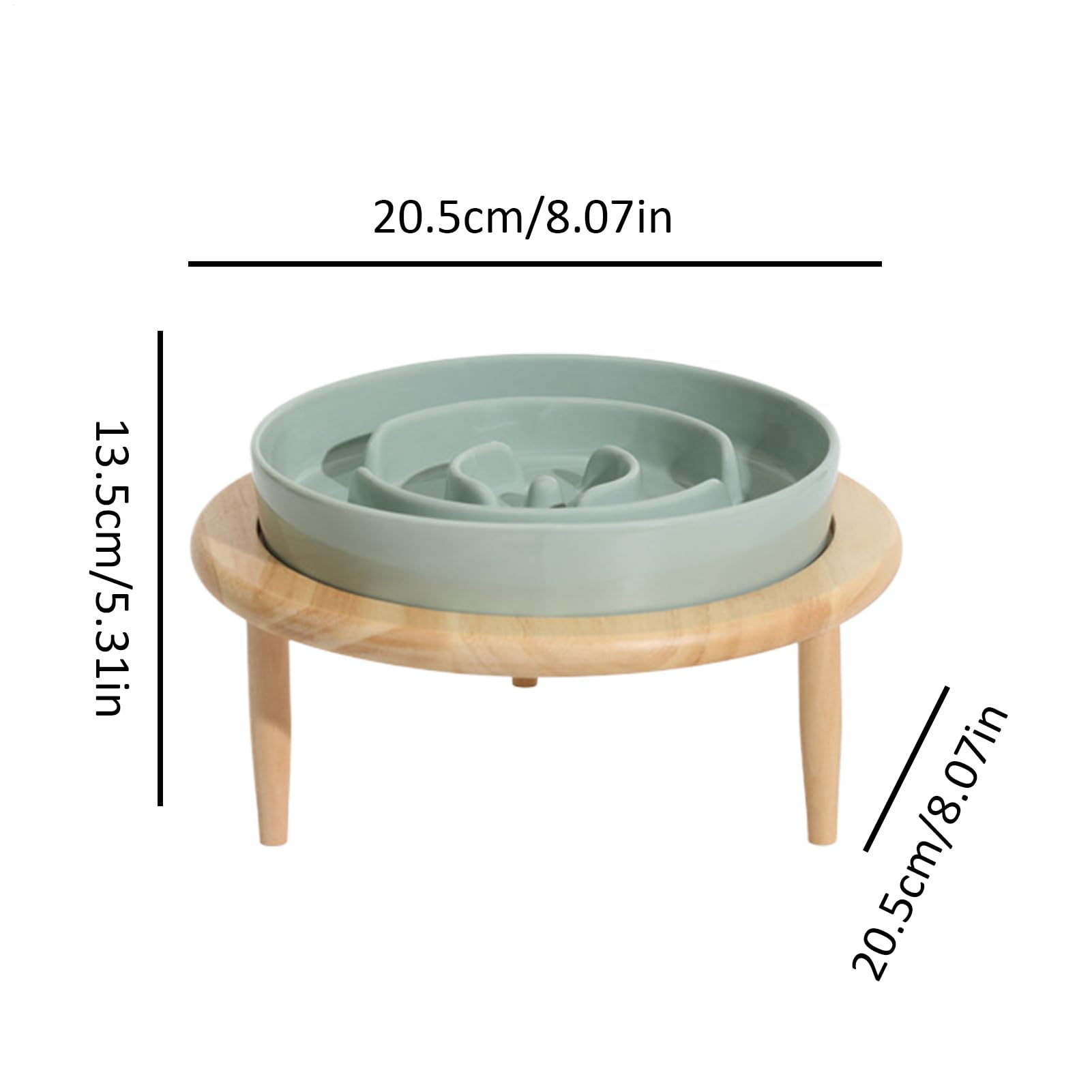 per Cibo Lento per Cani - in ceramica, rialzato per Cani Lento
