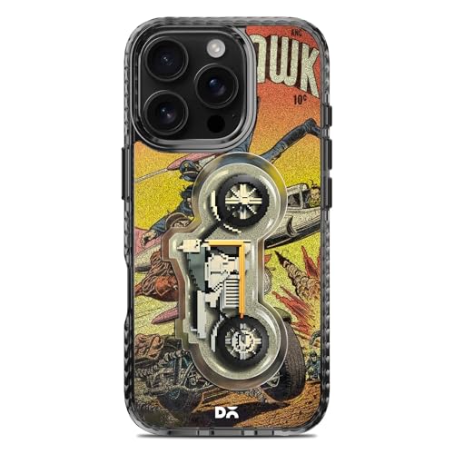 Image of DailyObjects Black Hawk Stride 2.0 Magnetic Case Cover Compatible with iPhone 16 Pro Max | Wireless Charging Slim Back Cover | 2 Layer Edge Protection & Shockproof