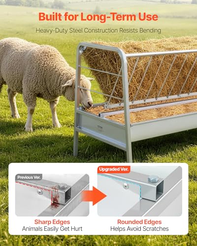 Mangeoire à foin et grains 2 en 1 VEVOR de 246L+105L pour l'élevage de moutons