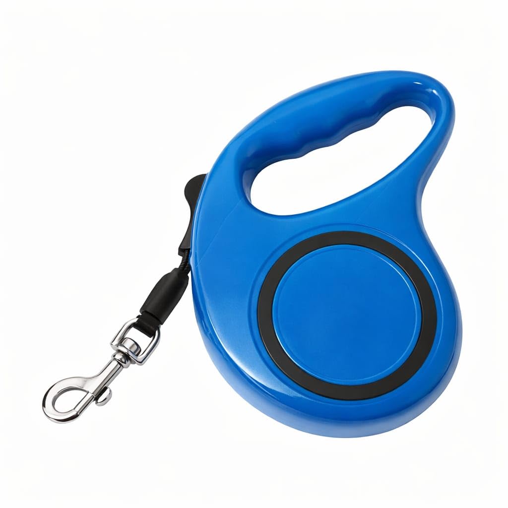 5 Metre Otomatik Geri Sarımlı Köpek Gezdirme Tasması; Dayanıklı Retractable Pet Leash, Ergonomik Kaymaz Tutma Sapı, Güçlü Metal Klips, Küçük Orta Irk Evcil Hayvanlar için (Mavi)