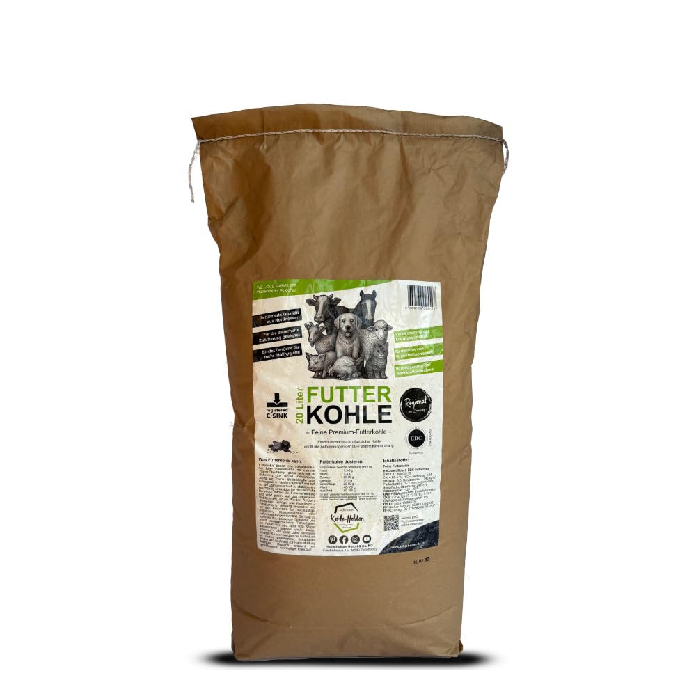 Feine Futterkohle 20 Liter (ca. 5 kg) - EBC FutterPlus Zertifiziert (0-5mm)