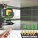Laser Level 360 Self Leveling, SAVSEC Rechargeable (Up to 37H) 4D Lazer Leveler Tool Kit, 16 Lines Green Leveler Tool Rechargeable/Stepless Dimming/Remote Control/Switchable for Home & Outdoor