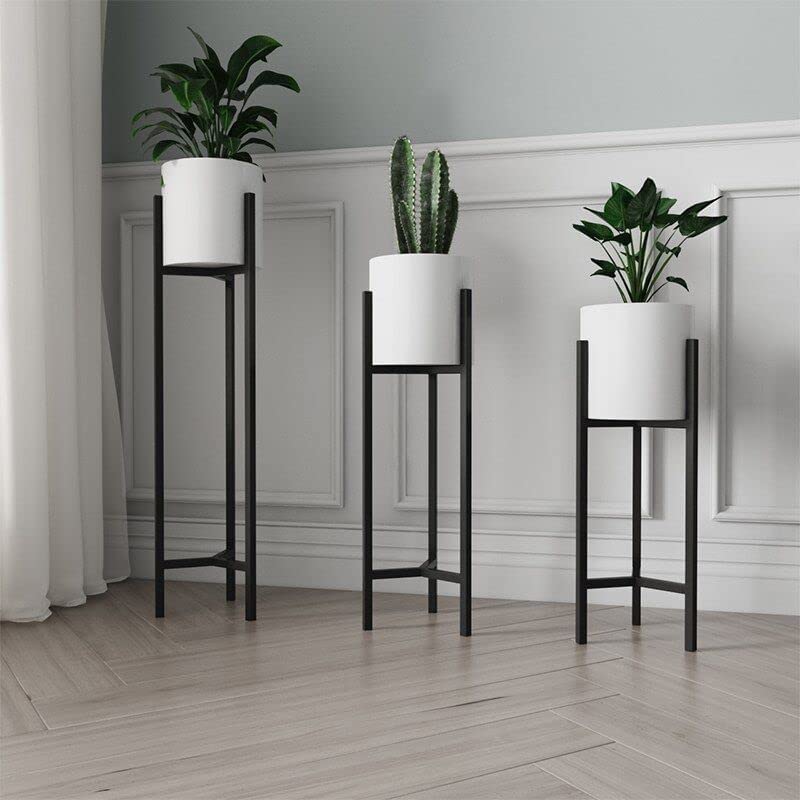 THE PLANT FAIRIES® Modern Metal Floor Flower Stands Planter for Living Room Bedroom Display Plant Stand Tall Indoor Plant Stand with Planter -(Set of 3) (White and Black) (B0BYVFBYK5) Amazon Price History, Amazon Price Tracker